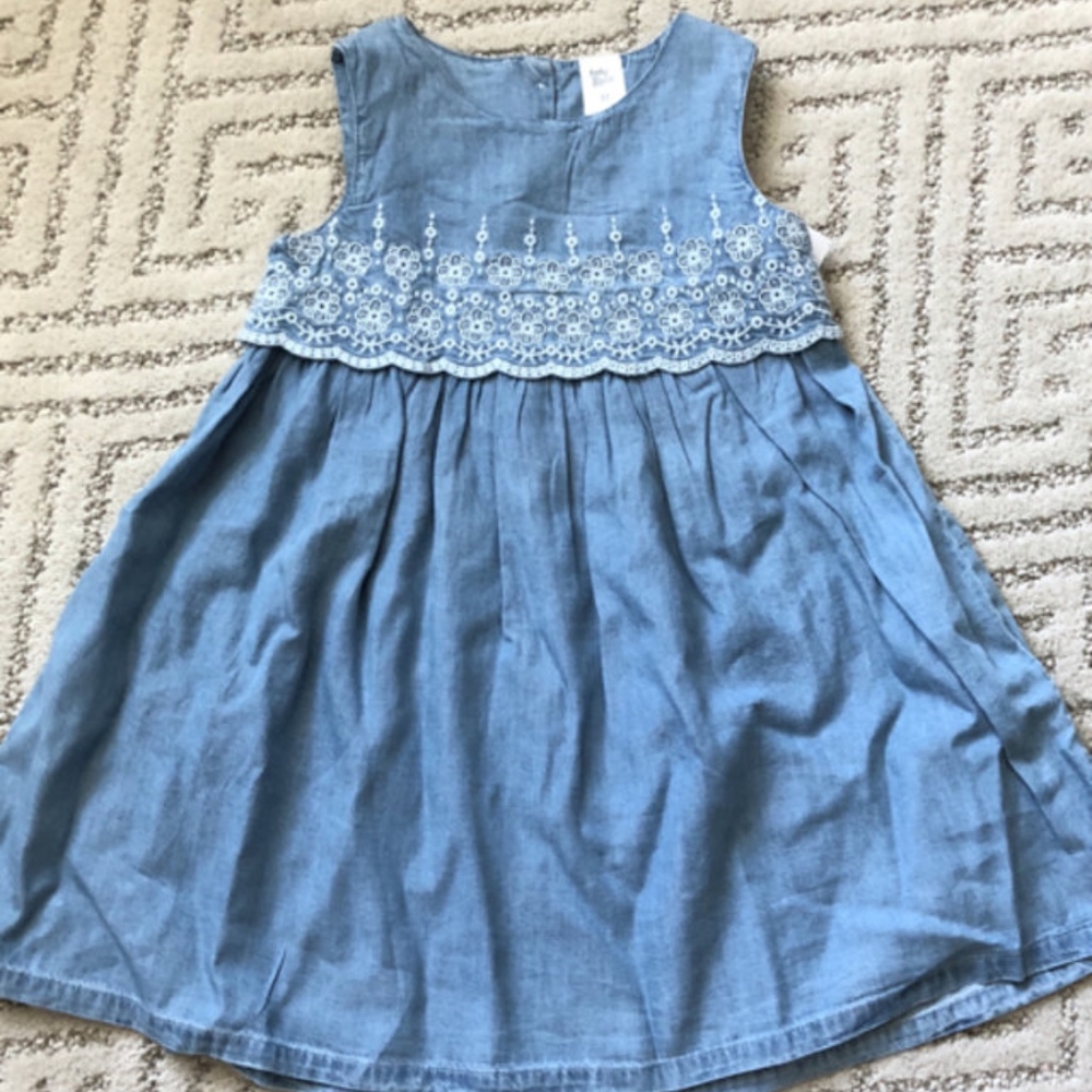 Chambray Eyelet Detail Dress